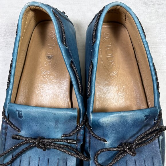 Tod\'s Gommino Leather Driving Loafers - Men\'s Size 11.5 UK / 13 US - Blue main image 4